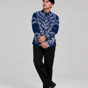 Pria Lengan Panjang Motif Karang Samudra