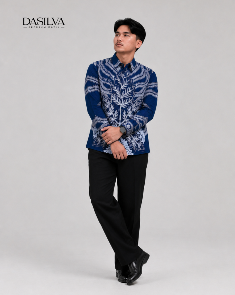 Pria Lengan Panjang Motif Karang Samudra